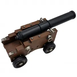 Dekoratif Antika Top Arabası - Metal El Yapımı Ofis Dekoru - Ev Aksesuarı