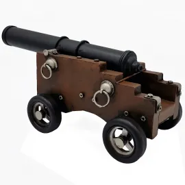 Dekoratif Antika Top Arabası - Metal El Yapımı Ofis Dekoru - Ev Aksesuarı