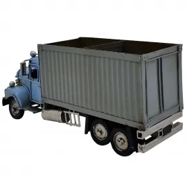 Vintage Mavi Tır Model Metal Kalemlik, Kartvizitlik & Masaüstü Organizer