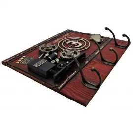 Keystone Film Projektörü Sinema Temalı Dekoratif Ahşap - Metal Askılık