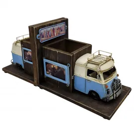 Retro VW Otobüs Tasarımlı Çok Fonksiyonlu Kitap Stoperi, Kalemlik ve Masaüstü Organizer