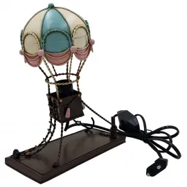 Vintage Metal Sıcak Hava Balonu Dekoratif Abajur - Masa Lambası