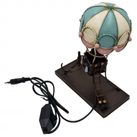 Vintage Metal Sıcak Hava Balonu Dekoratif Abajur - Masa Lambası