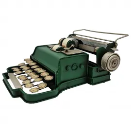 Vintage Yeşil Metal Dekoratif Daktilo Obje | Retro Ev ve Ofis Hediyesi