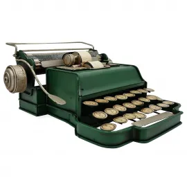 Vintage Yeşil Metal Dekoratif Daktilo Obje | Retro Ev ve Ofis Hediyesi
