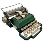 Vintage Yeşil Metal Dekoratif Daktilo Obje | Retro Ev ve Ofis Hediyesi