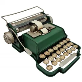 Vintage Yeşil Metal Dekoratif Daktilo Obje | Retro Ev ve Ofis Hediyesi