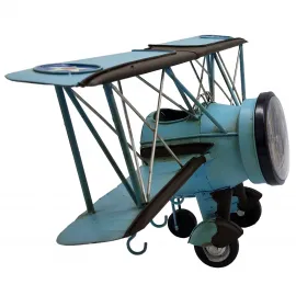 Uçak Duvar Saati ve Askılık - Metal Dekoratif Biblo - Ev Ofis Cafe Dekorasyonu