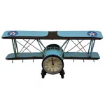 Uçak Duvar Saati ve Askılık - Metal Dekoratif Biblo - Ev Ofis Cafe Dekorasyonu