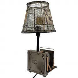 El Yapımı Metal Nostaljik Retro Fotoğraf Makinesi Abajur