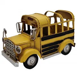 Nostaljik Sarı Okul Otobüsü Metal Kalemlik & Masaüstü Organizer