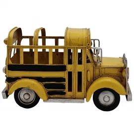 Nostaljik Sarı Okul Otobüsü Metal Kalemlik & Masaüstü Organizer