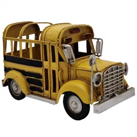 Nostaljik Sarı Okul Otobüsü Metal Kalemlik & Masaüstü Organizer