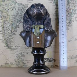 Dekoratif Vintage Polyester Beyefendi Köpek Büstü