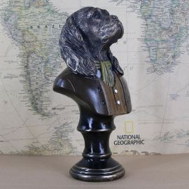 Dekoratif Vintage Polyester Beyefendi Köpek Büstü