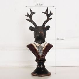Dekoratif Vintage Beyefendi Geyik Büstü