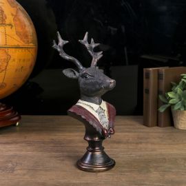 Dekoratif Vintage Beyefendi Geyik Büstü