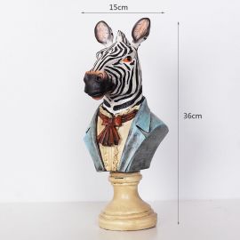 Dekoratif Beyefendi Zebra Büstü
