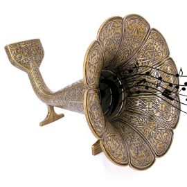 Nostaljik Akustik Cep Gramofonu (Antik Bronz)