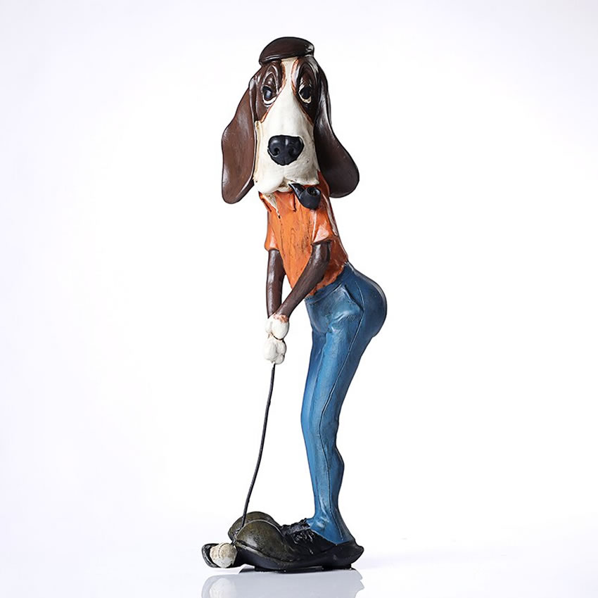Dekoratif Golf Oynayan Sosis Köpek Biblosu Dekoratif Golf Oynayan Sosis Köpek Biblosu