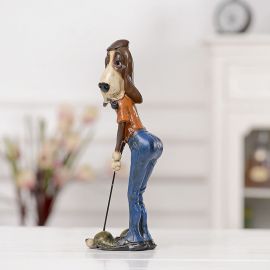 Dekoratif Golf Oynayan Sosis Köpek Biblosu