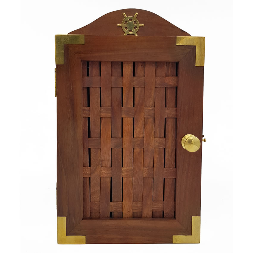 Ahşap Anahtar Dolabı Pirinç Süslemeli Ahşap Anahtar Dolabı Pirinç Süslemeli