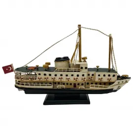 Dekoratif Vintage Metal Vapur - Nostaljik İstanbul Şehir Hatları Biblo