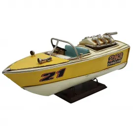 Retro Hız: "283 Turbo Fire" Dekoratif Metal Tekne