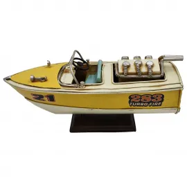 Retro Hız: "283 Turbo Fire" Dekoratif Metal Tekne