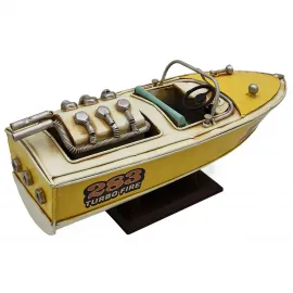 Retro Hız: "283 Turbo Fire" Dekoratif Metal Tekne