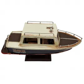 El Yapımı Vintage Metal Tekne Biblo - Dekoratif Marin Bot Modeli