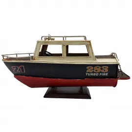 El Yapımı Vintage Metal Tekne Biblo - Dekoratif Marin Bot Modeli