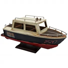 El Yapımı Vintage Metal Tekne Biblo - Dekoratif Marin Bot Modeli