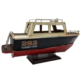 El Yapımı Vintage Metal Tekne Biblo - Dekoratif Marin Bot Modeli