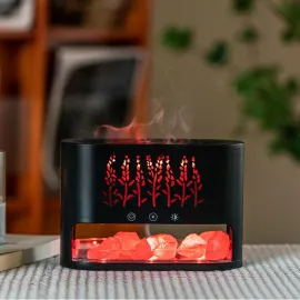 Ultrasonik LED Işıklı Aromaterapi Difüzör Hava Nemlendirici - Himalaya Tuz Taşı