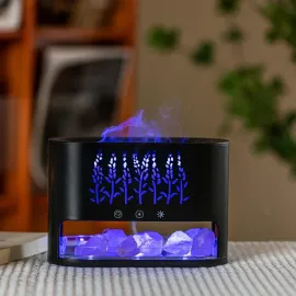 Ultrasonik LED Işıklı Aromaterapi Difüzör Hava Nemlendirici - Himalaya Tuz Taşı