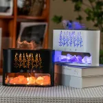 Ultrasonik LED Işıklı Aromaterapi Difüzör Hava Nemlendirici - Himalaya Tuz Taşı