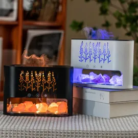 Ultrasonik LED Işıklı Aromaterapi Difüzör Hava Nemlendirici - Himalaya Tuz Taşı