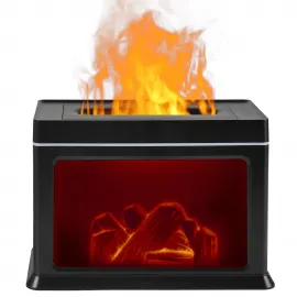 Şömine Alev Ultrasonik Aromaterapi Makinesi Esansiyel Yağ Difüzörü Hava Nemlendirici