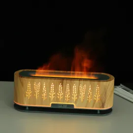 Ultrasonik 3D Alevli Hava Nemlendirici Aromaterapi Difüzör - Uzaktan Kumandalı