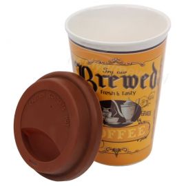 Brewed Coffee Silikon Kapaklı Kupa Bardak