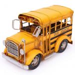 Büyük Boy Okul Otobüsü Tasarımlı Dekoratif Metal Araba
