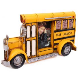 Okul Otobüsü Metal Fotoğraf Çerçevesi