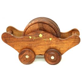 Tekerli El Arabası 6 Parça Bardak Altlığı