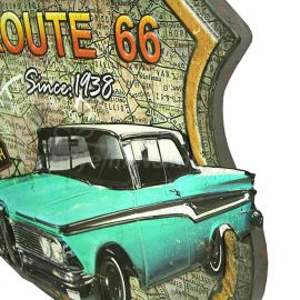 3D Route 66 & Chevrolet Temalı Duvar Panosu