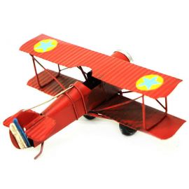 Kırmızı Metal Uçak Çift Kanatlı