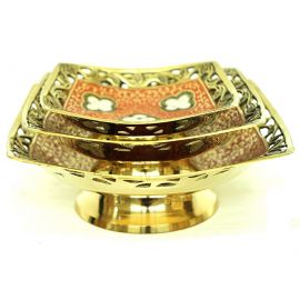 Pirinç 3'lü Kare Kase Seti