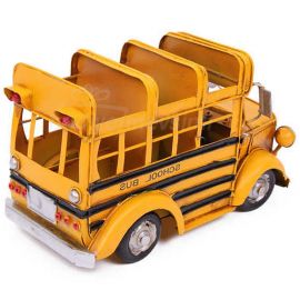 Vintage Dekoratif Metal Okul Otobüsü Kalemlik