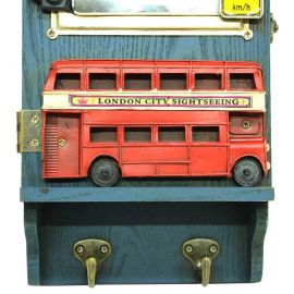 London Otobüs Tasarımlı Ahşap Anahtar Dolabı