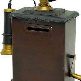 Retro Telefon Tasarımlı Metal Kumbara